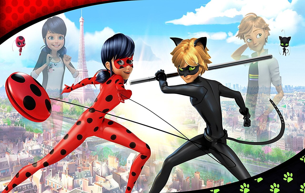 MIRACULOUS LADYBUG CAT NOIR Edible Cake Topper for 1/4 sheet cake